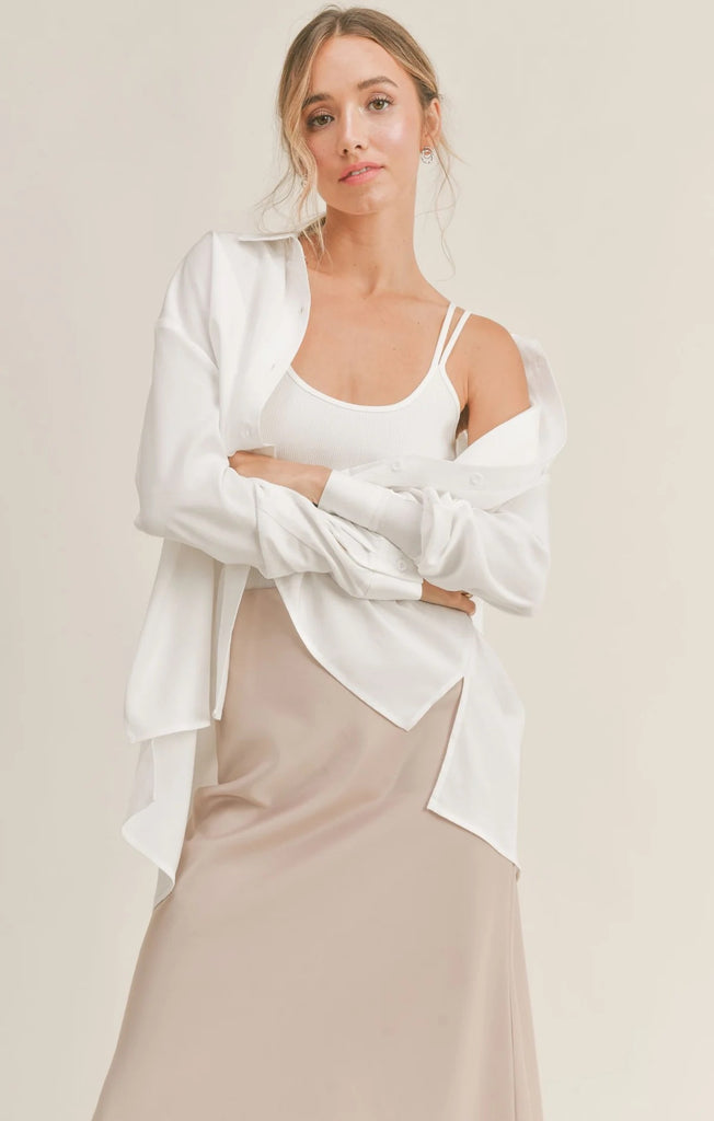 Sadie and Sage Island Breeze Shirt | White, Designed in USA