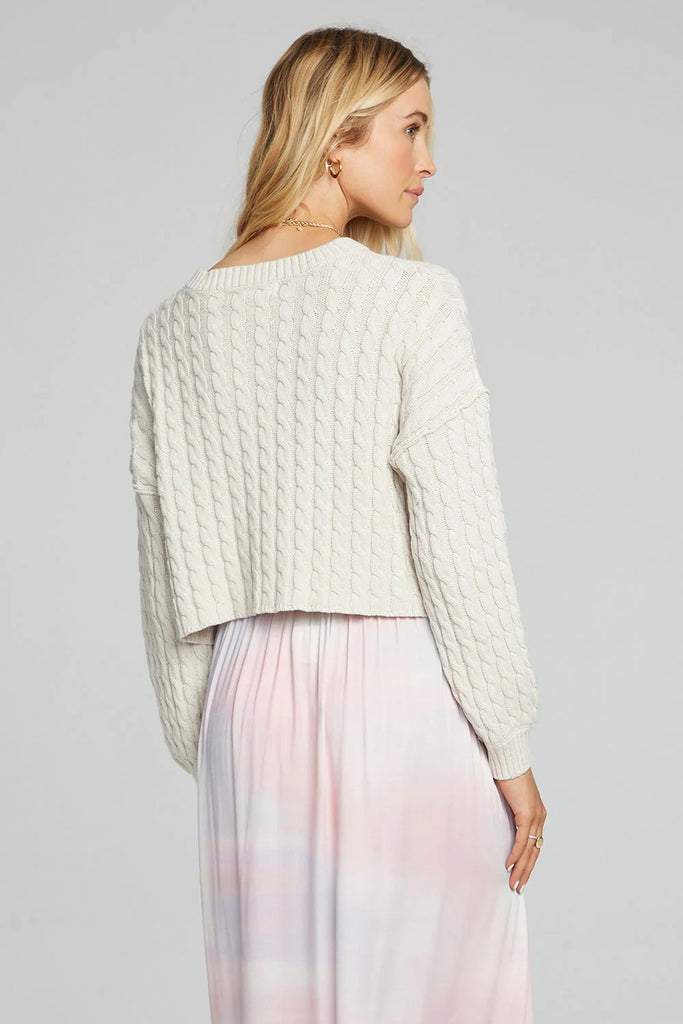 Saltwater Luxe Charmed Sweater, Vanilla | Designed in the USA