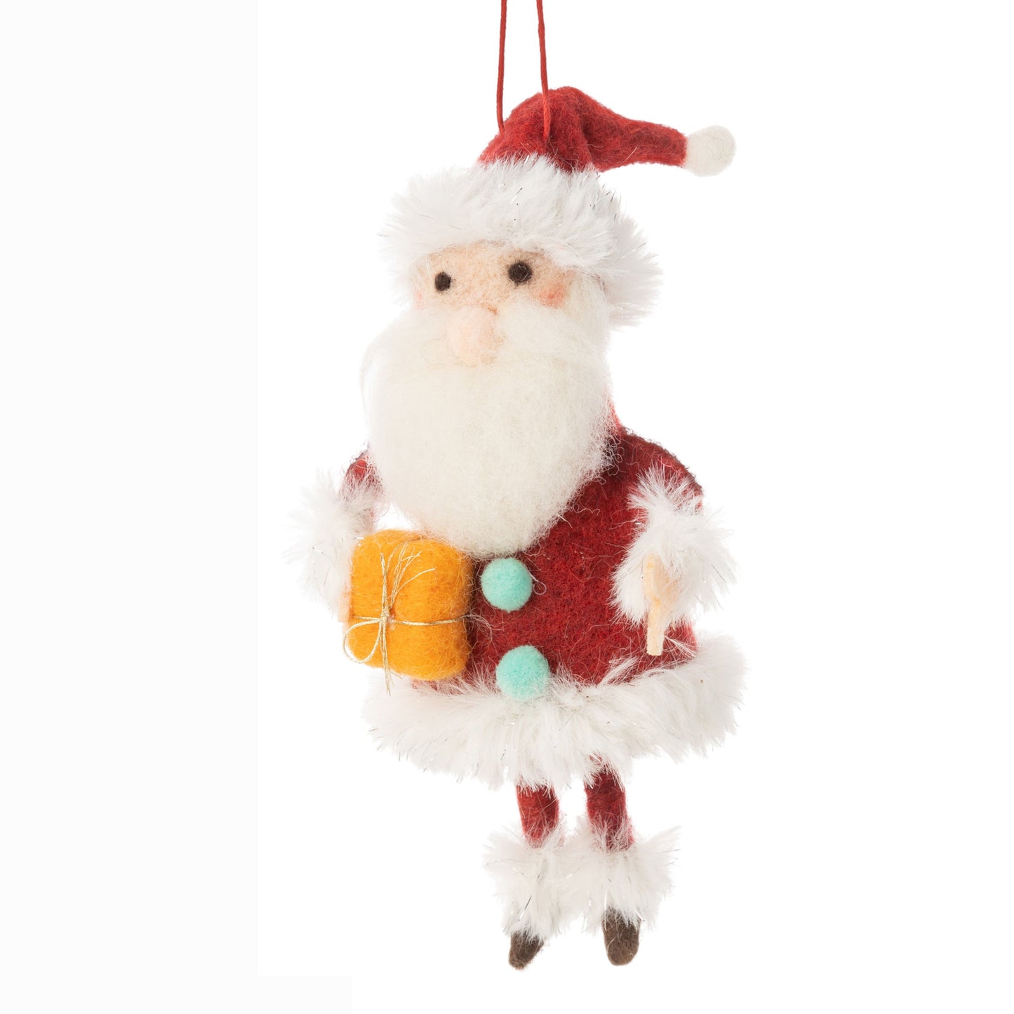 Felted Ornament | Santa with a Gift