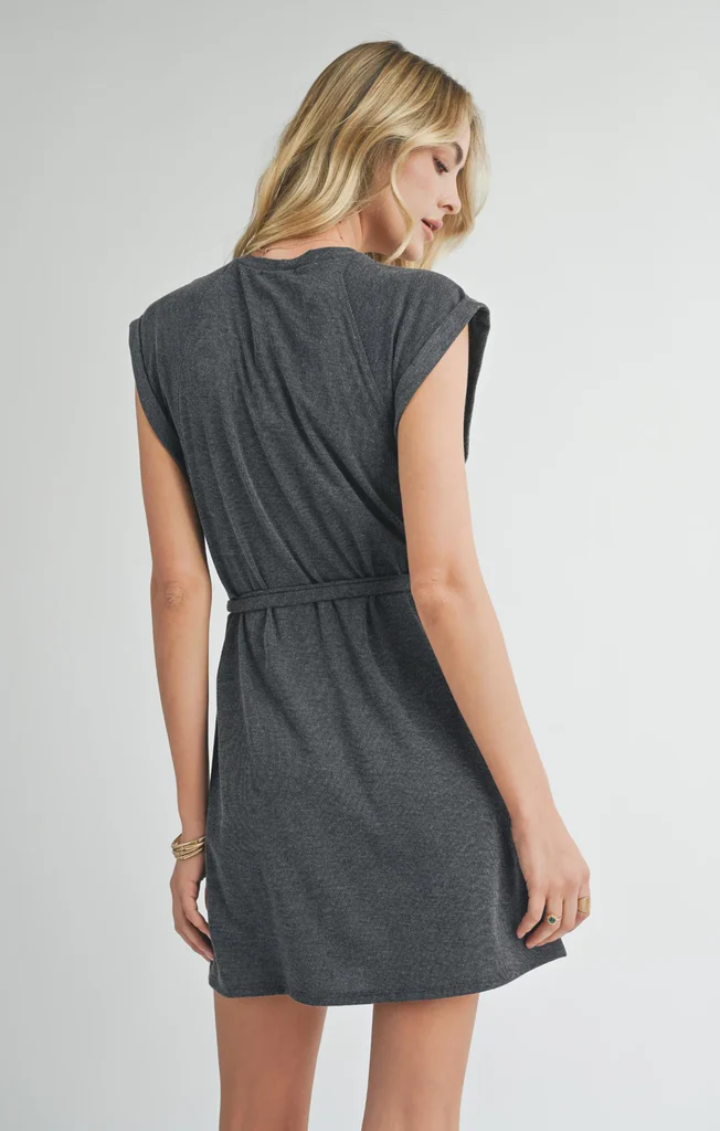 Sadie and Sage Sightseeing Mini Dress | Charcoal, Designed in the USA