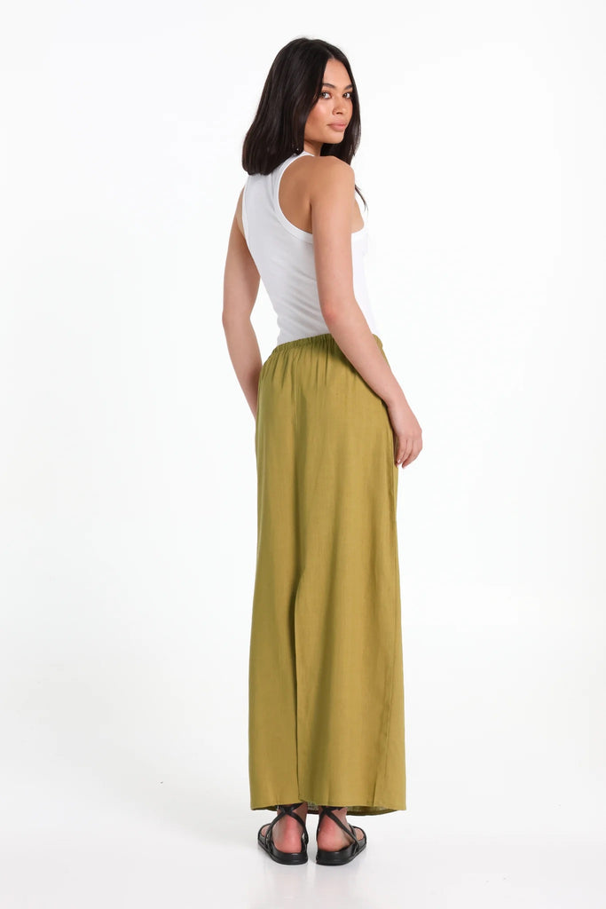 Lost in Lunar Leni Maxi Skirt | Olive, Designed in Australia 