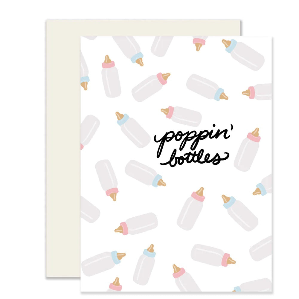 Slightly Stationary New Baby Card | Baby Bottles, Made in the USA