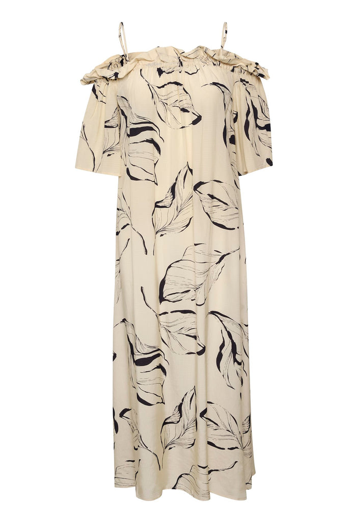 Soaked in Luxury Aiva Dress | Sandshell Drawn Leaf, Designed in Denmark