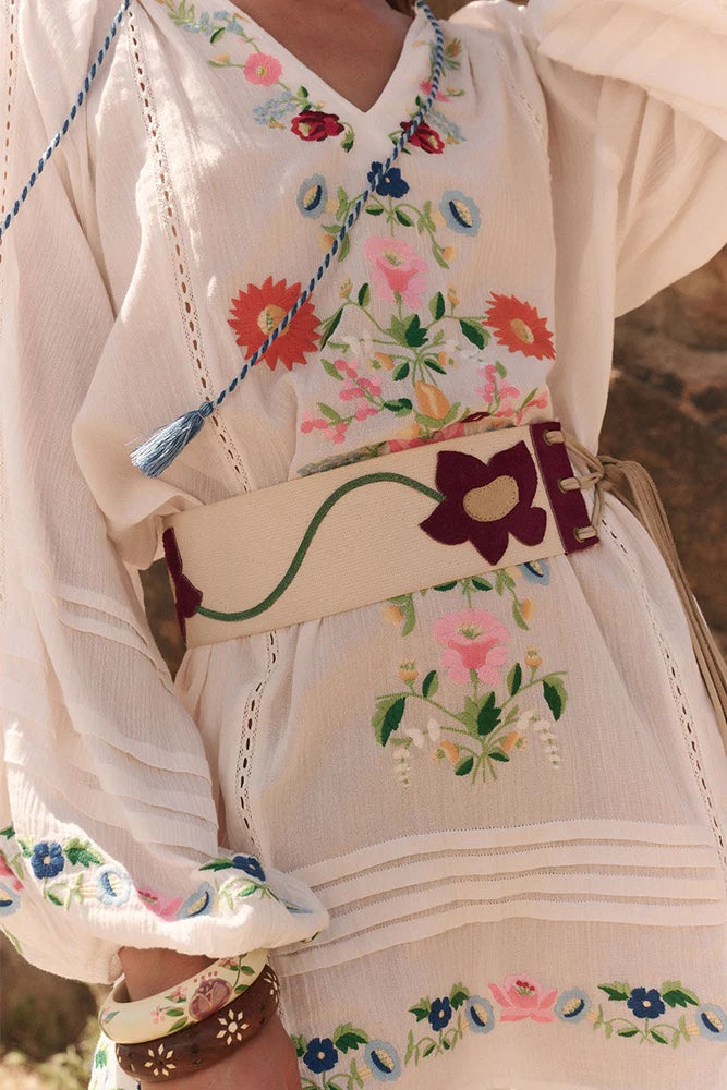 Spell Florapaloosa Embroidered Tunic Dress | Wildflower