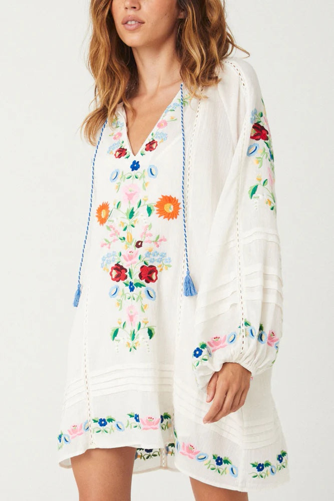 Spell Florapaloosa Embroidered Tunic Dress | Wildflower