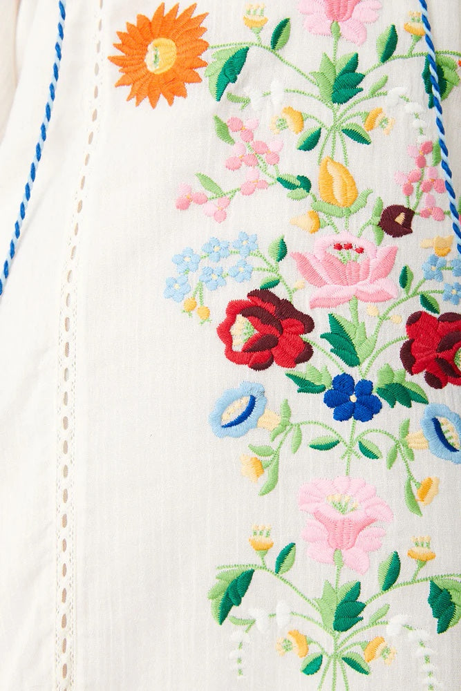 Spell Florapaloosa Embroidered Tunic Dress | Wildflower