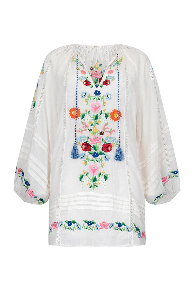 Spell Florapaloosa Embroidered Tunic Dress | Wildflower