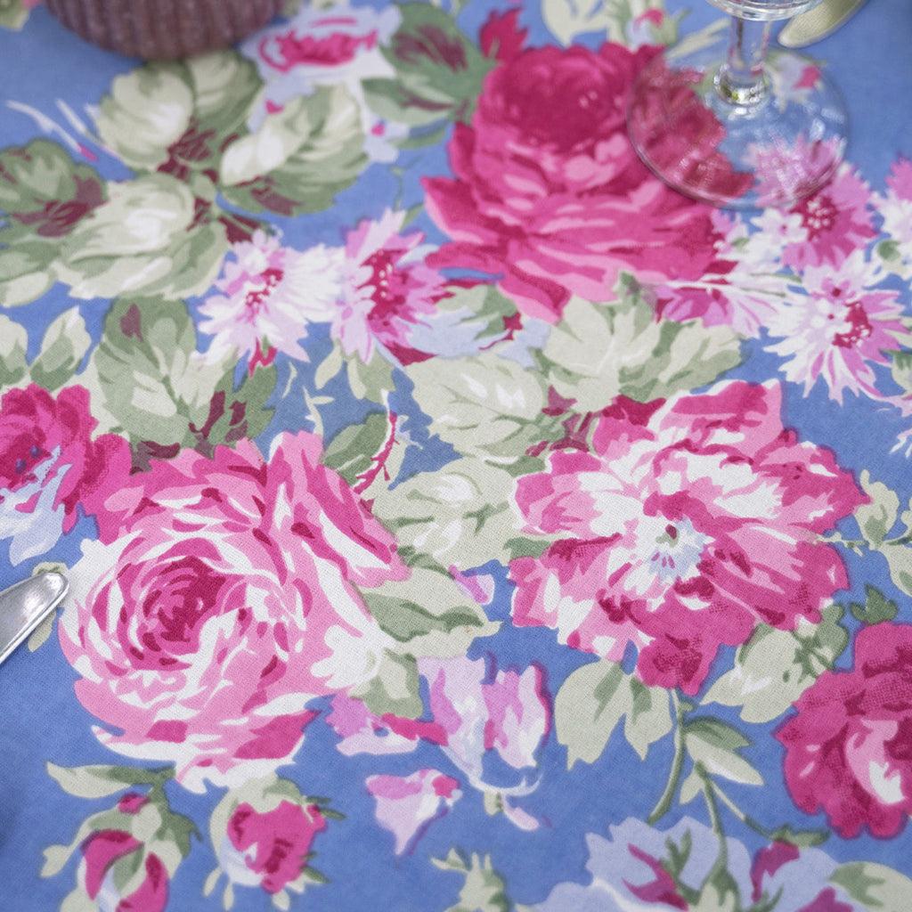 April Cornell Cotton Tablecloth | Cottage Rose Wedgewood Blue