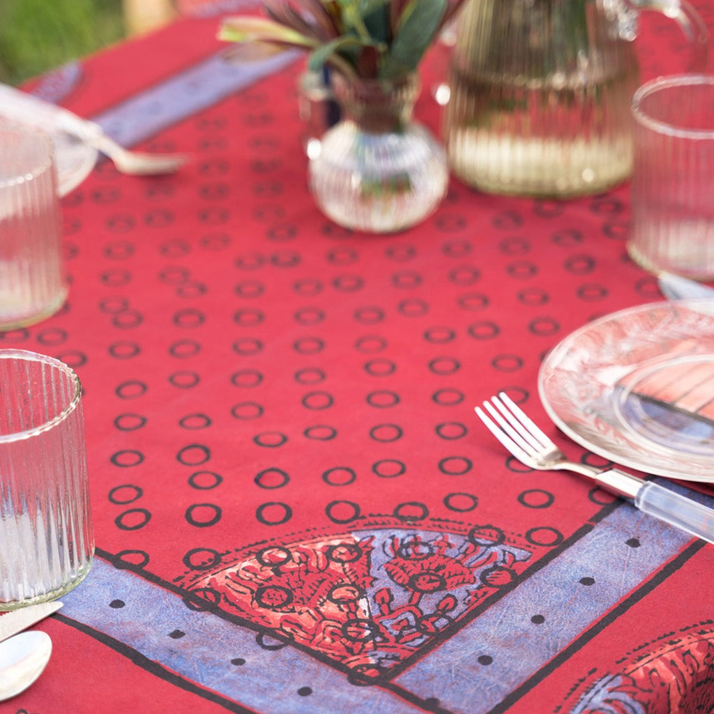 April Cornell - Natural Dye Tablecloth - Raj Red