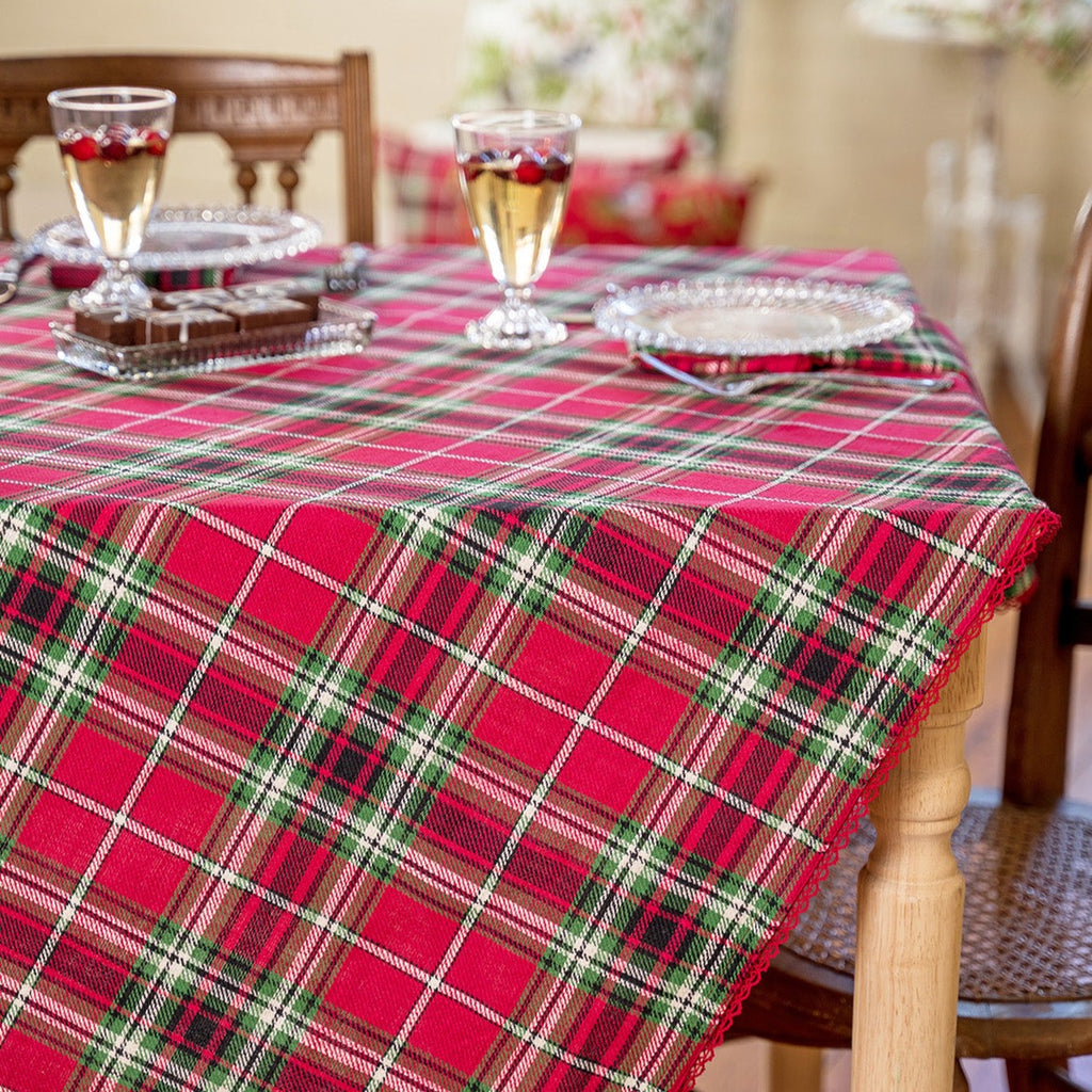 April Cornell Cotton Tablecloth, Tartan Plaid | Natural Dye