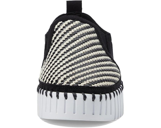 Tulip Weave Platform Kicks - Black & White