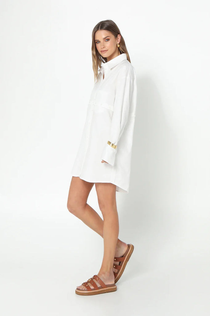Madison the Label - Taya Shirt Dress - White