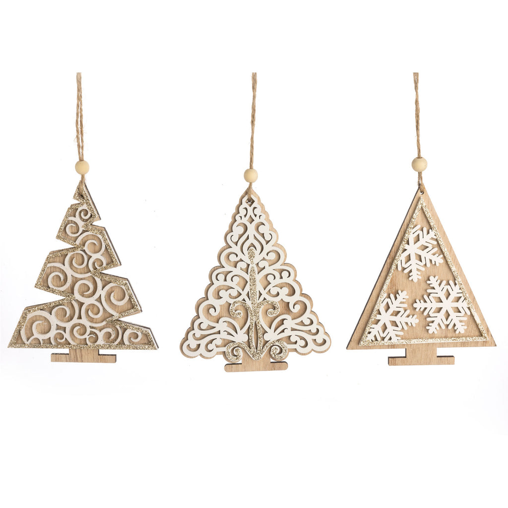 Layered Wooden Tree Ornaments | 3 Styles