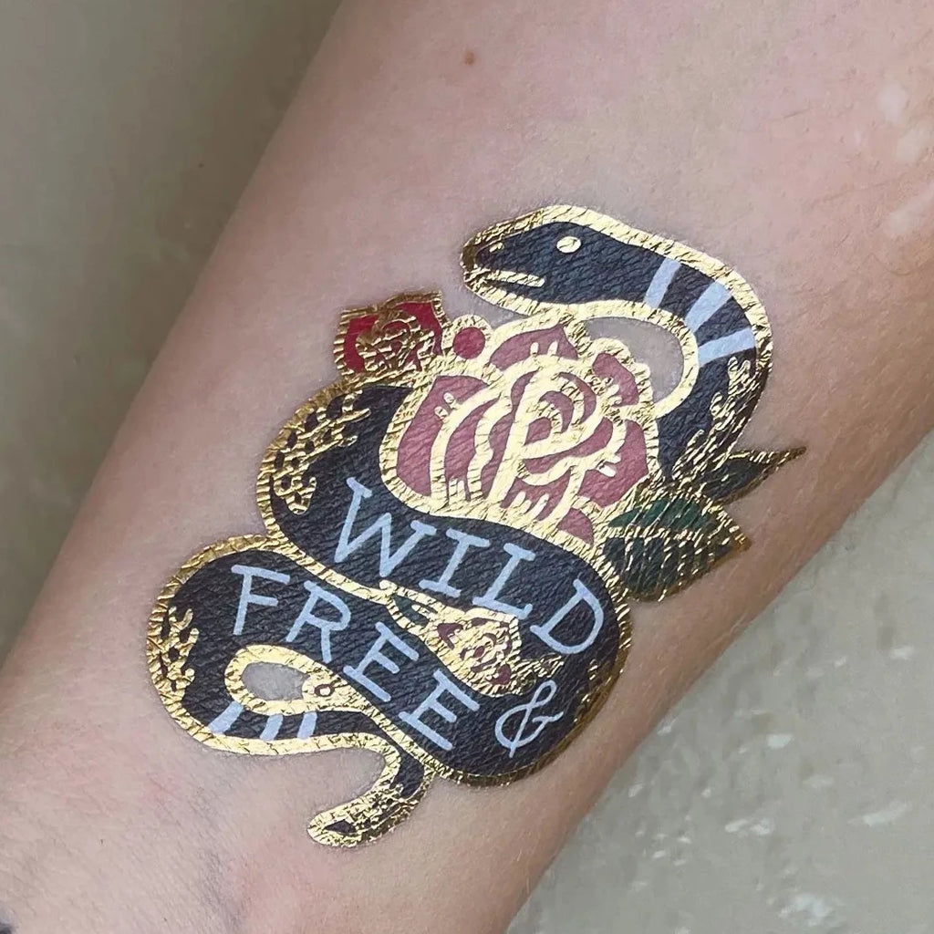 Idlewild Tattoo, Wild And Free | Gold Metallic