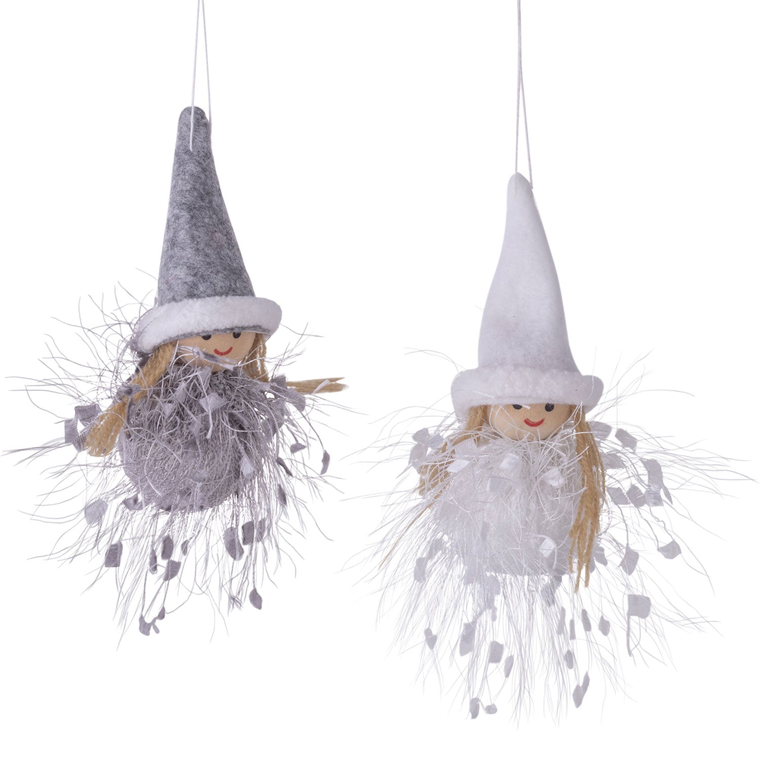 Winter Fairies Ornament | Grey & White