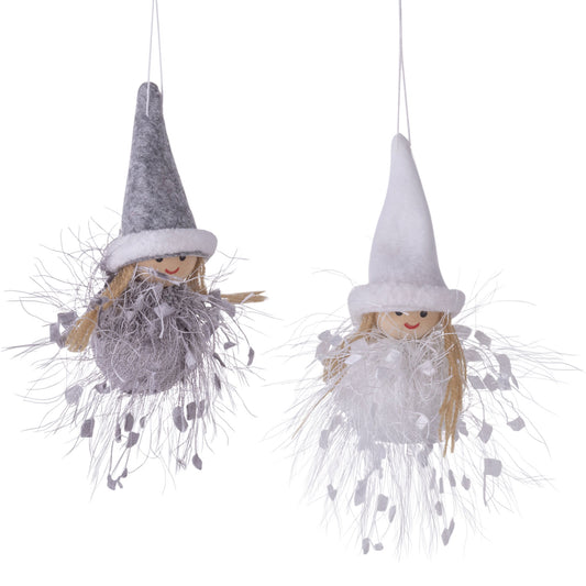 Winter Fairies Ornament | Grey & White