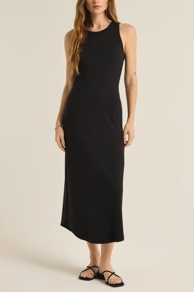 Z Supply Goodwin Midi Dress | Black, Designed in the USA
