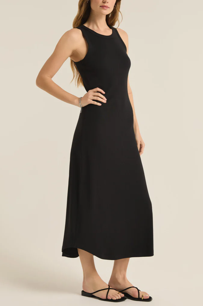 Z Supply Goodwin Midi Dress | Black, Designed in the USA
