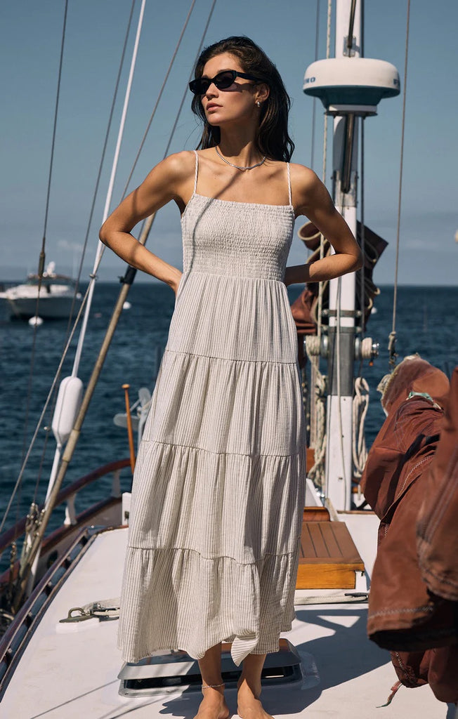 Z Supply Balos Striped Maxi Dress | Natural, Designed in the USA