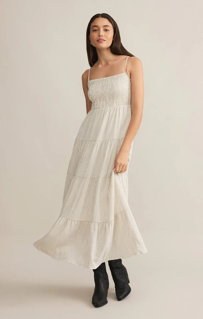 Z Supply Balos Striped Maxi Dress | Natural, Designed in the USA