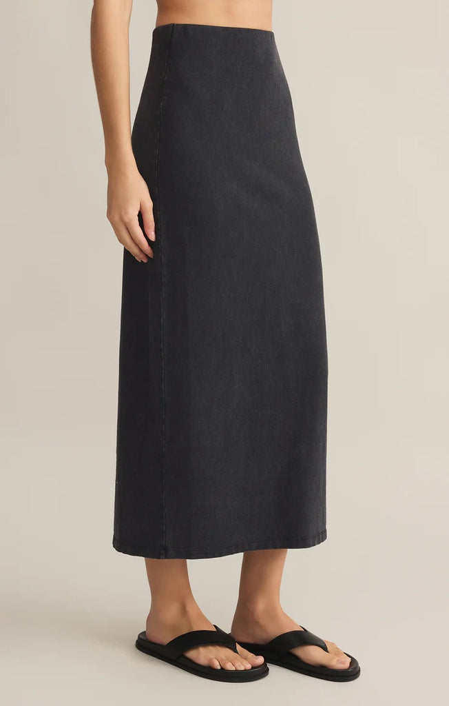 Z Supply Gail Midi Skirt | Black, Designed in the USA