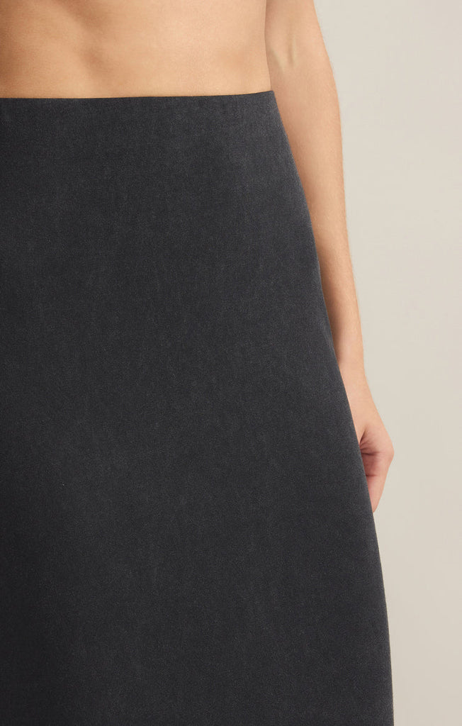 Z Supply Gail Midi Skirt | Black, Designed in the USA