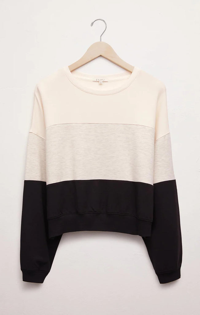 Z Supply Colour Block Modal Sweatshirt | Black