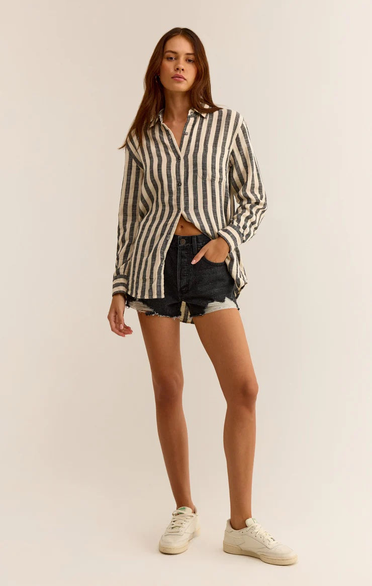 Z Supply - Classic Hi-Rise Denim Short - Washed Black