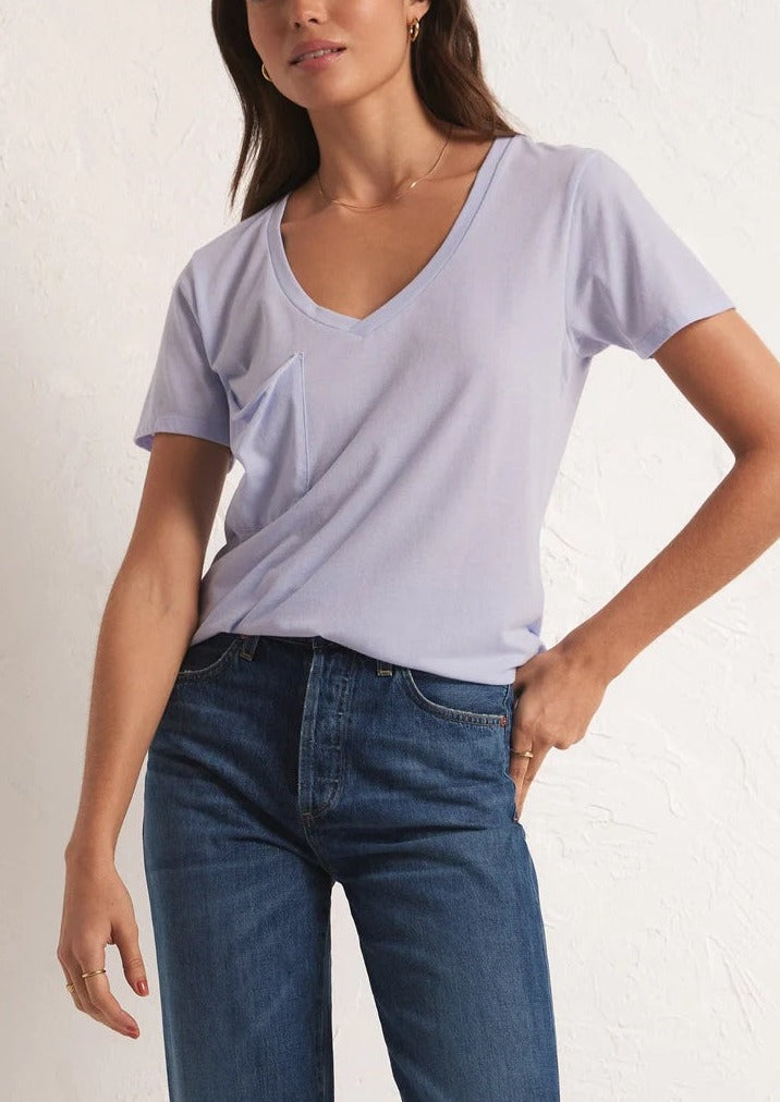 Z Supply - Classic V-Neck Pocket Tee - Iris Bliss