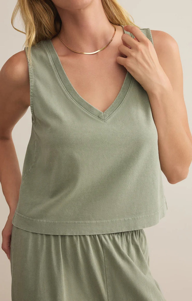 Z Supply Sloane V-Neck Tank | Avocado, Designed in the USA