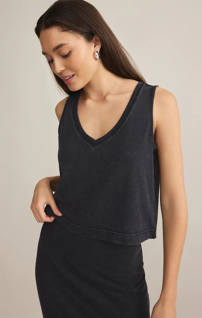 Z Supply Sloane V-Neck Tank | Black, Designed in the USA