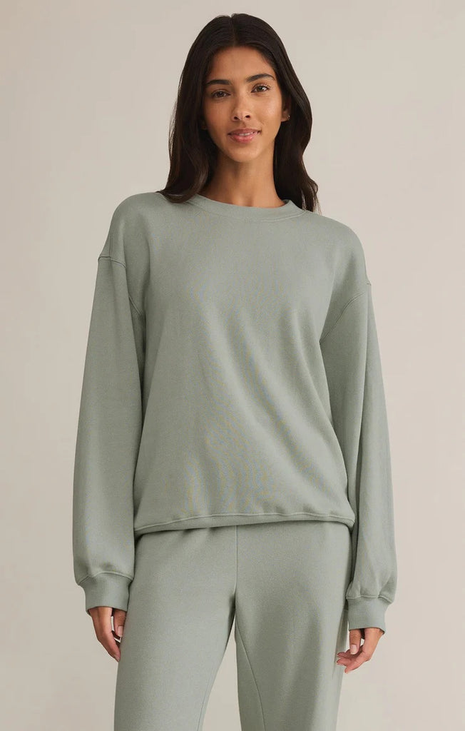 Z Supply Classic Boyfriend Fleece Sweatshirt | Sage Green