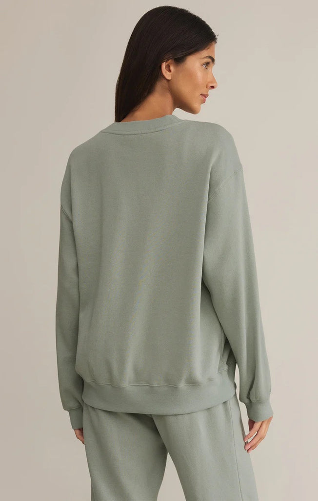 Z Supply Classic Boyfriend Fleece Sweatshirt | Sage Green