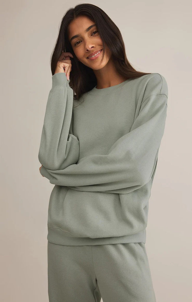 Z Supply Classic Boyfriend Fleece Sweatshirt | Sage Green