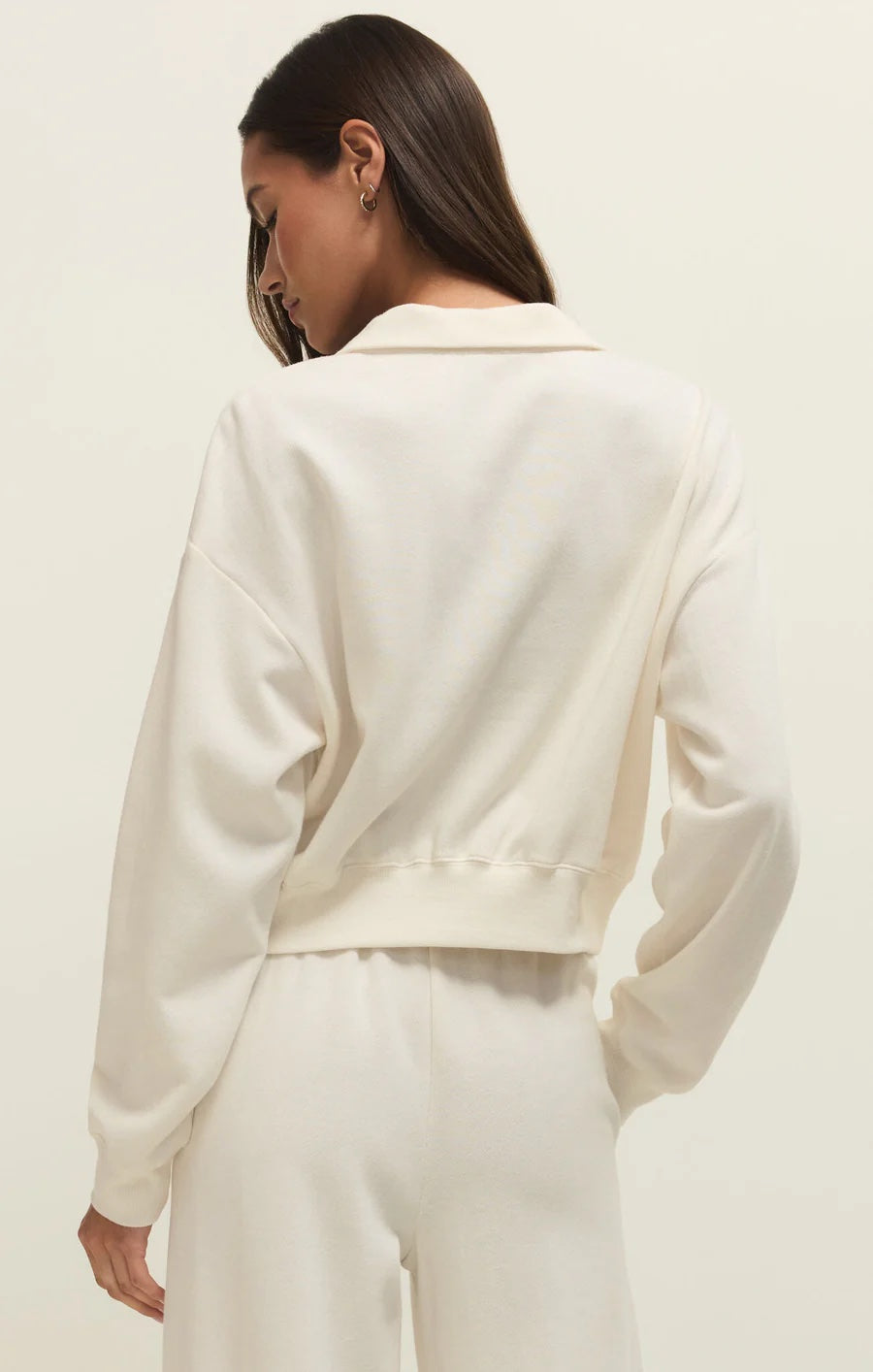 Downtown Half Zip Sweatshirt - Cloud