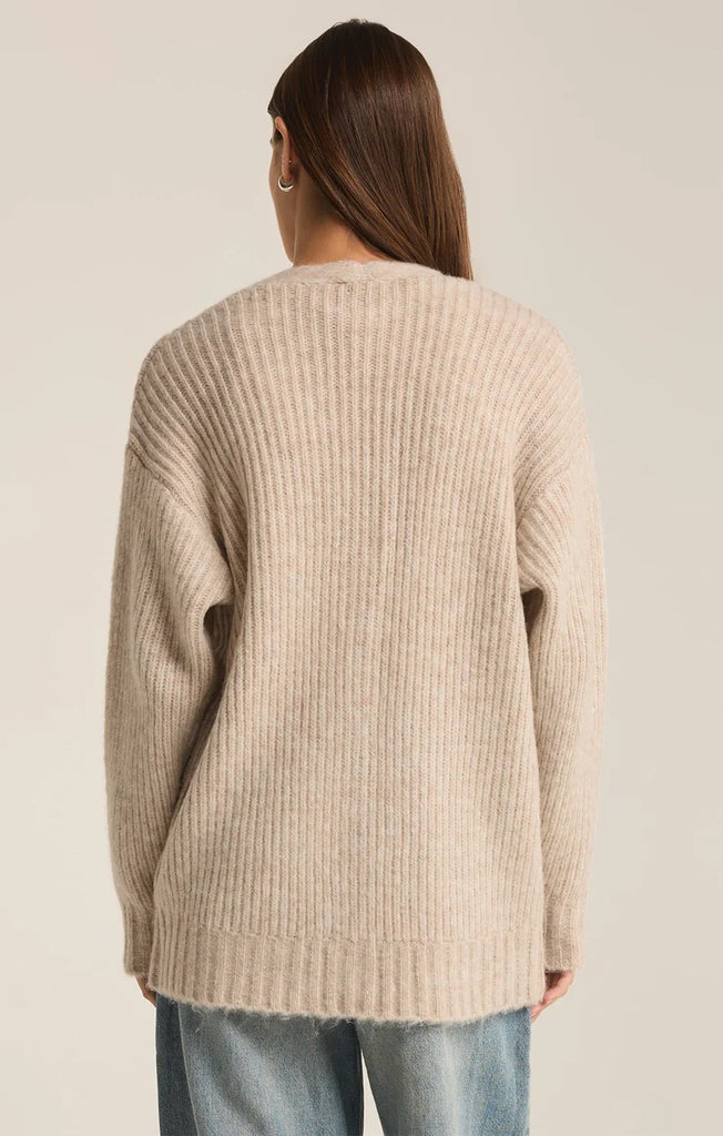 Z Supply Josie Cardigan | Light Oatmeal, Designed in the USA