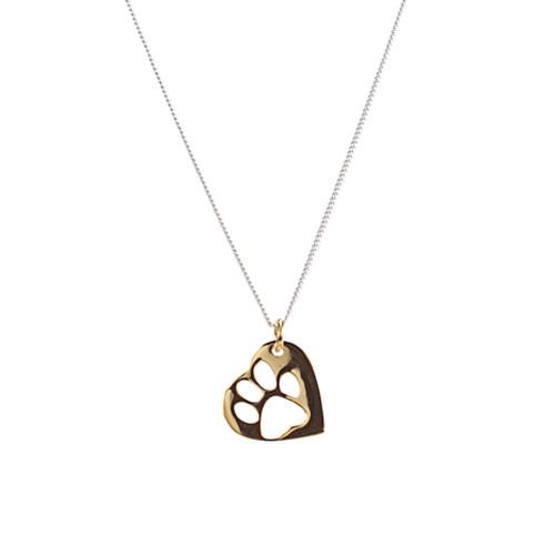 Mimi + Marge - Petite Heart Paw Necklace - Gold