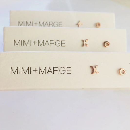 Mimi + Marge Gold Stud Earrings | X + O, Handmade in Bali