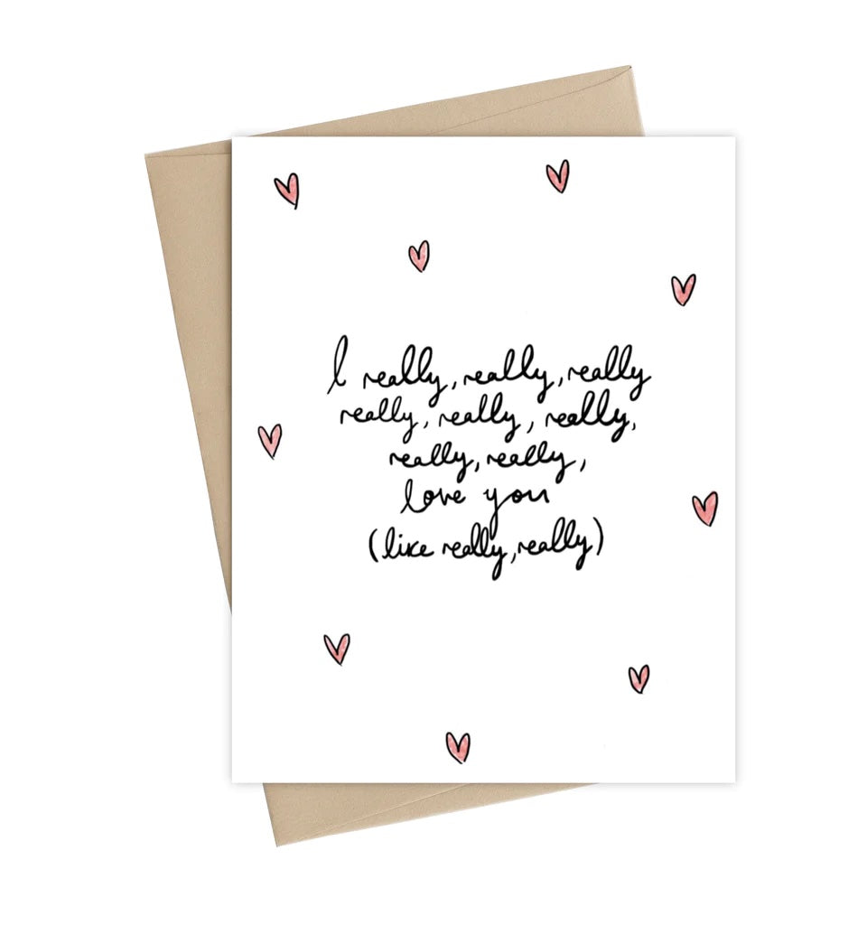 Little May Papery Love Card Really Love You | Printed In Canada