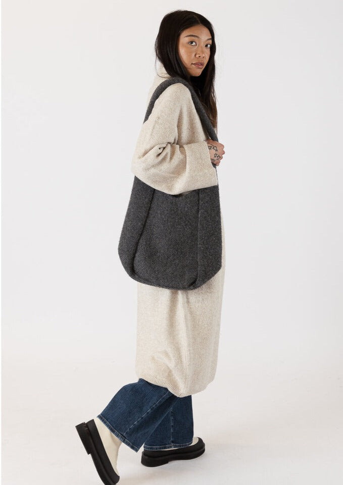 Lyla + Luxe Knit Tote Bag | Dark Grey, Designed in Canada