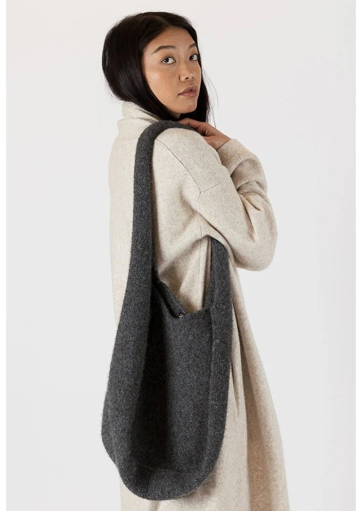 Lyla + Luxe Knit Tote Bag | Dark Grey, Designed in Canada