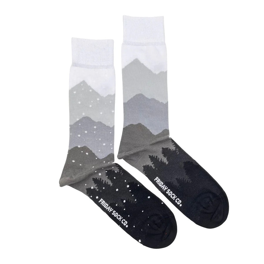 Men's Mismatched Socks - Mountain & Snow