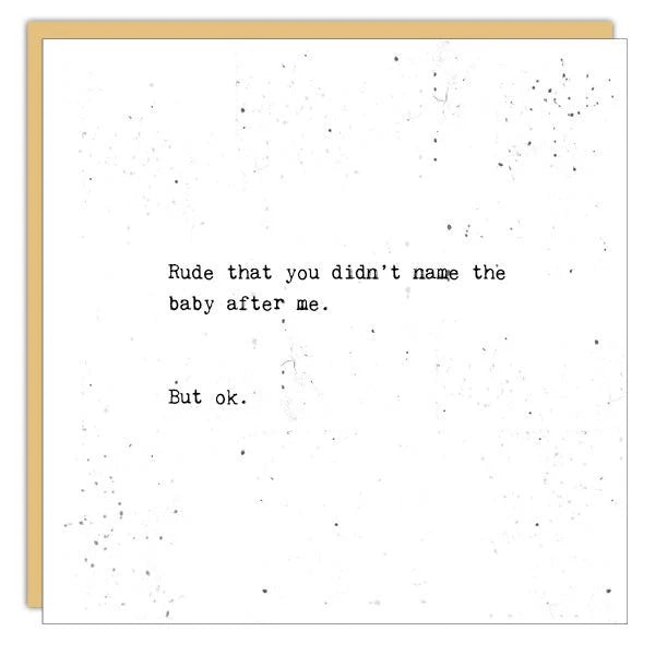 Little Gem New Baby Card - Rude