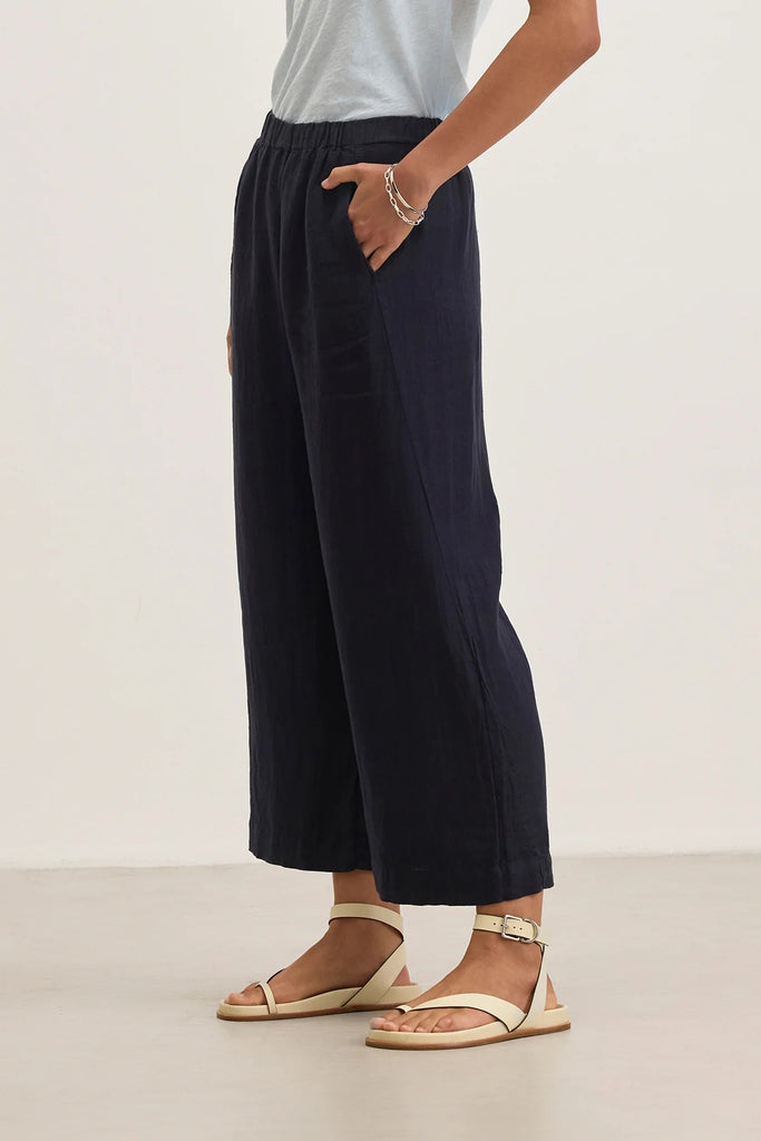 Velvet Lola Woven Linen Pants | Shadow