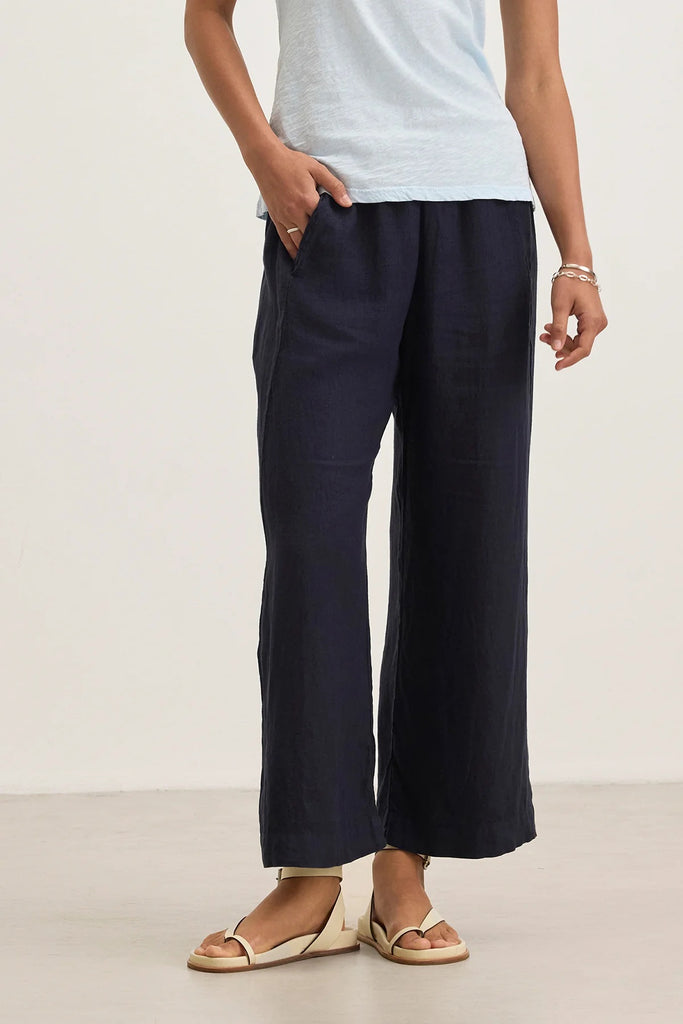 Velvet Lola Woven Linen Pants | Shadow