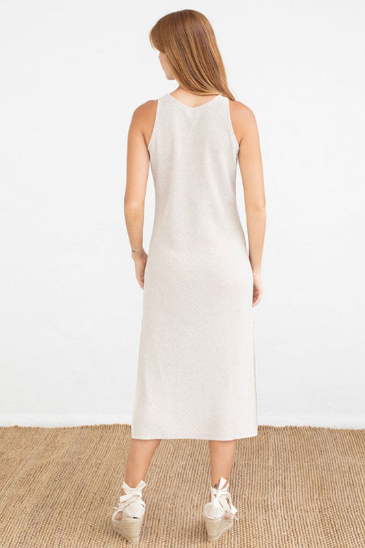 Mus & Bombon Zonda Dress | Beige, Made in Spain