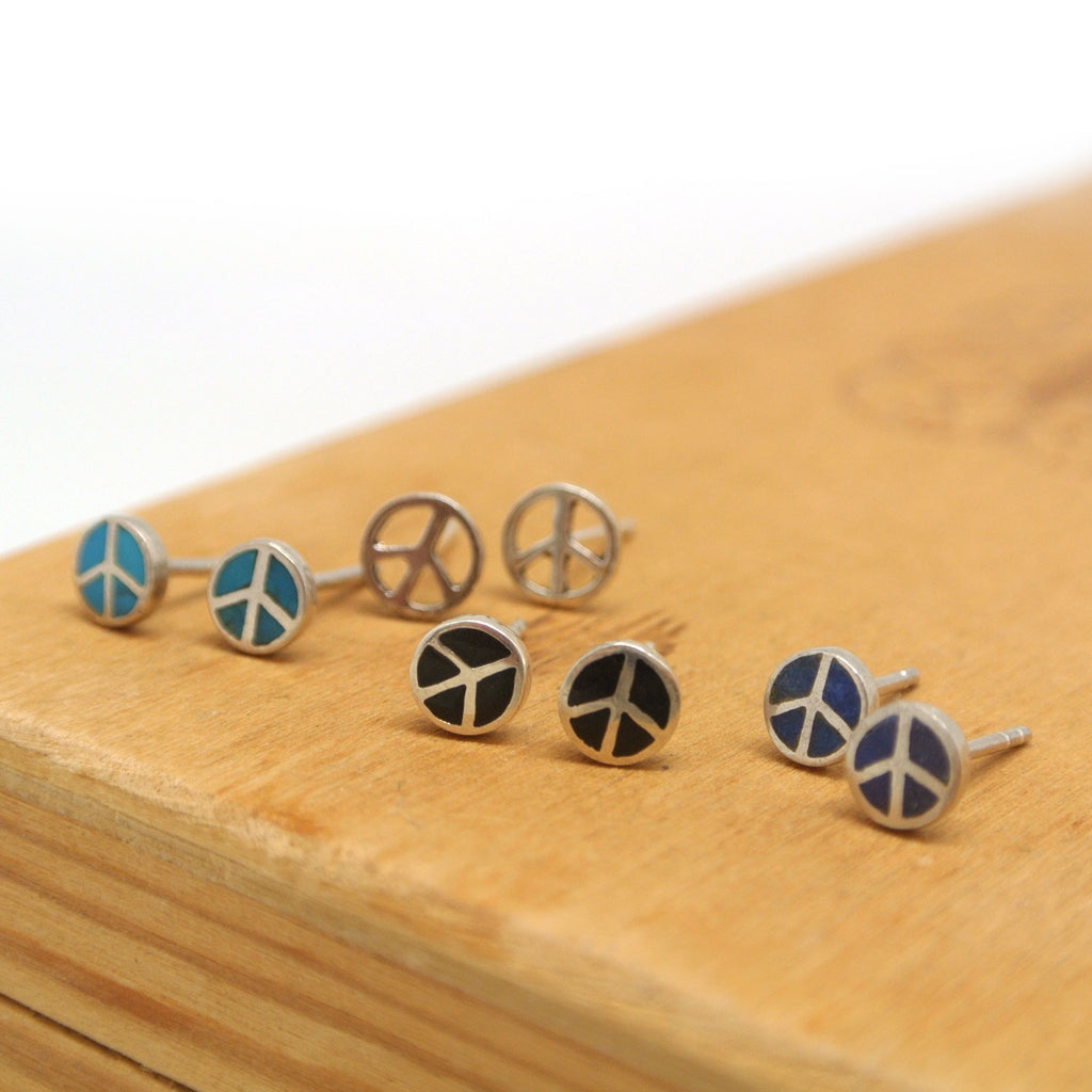 twang and pearl sterling silver studs peace