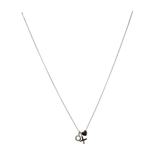 X-O Plus Heart Necklace - Sterling Silver