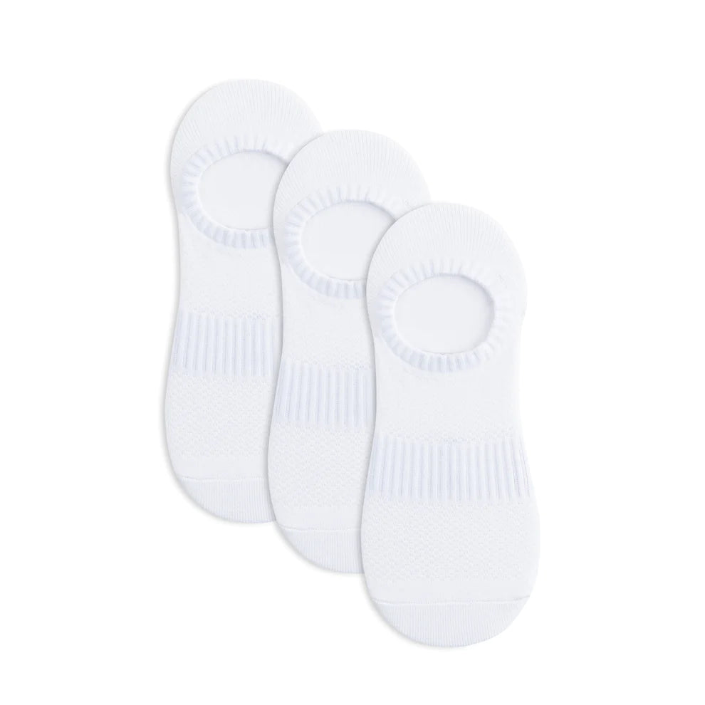 Lemon - 3 Pack Women's Air Brush Liner Socks -  White