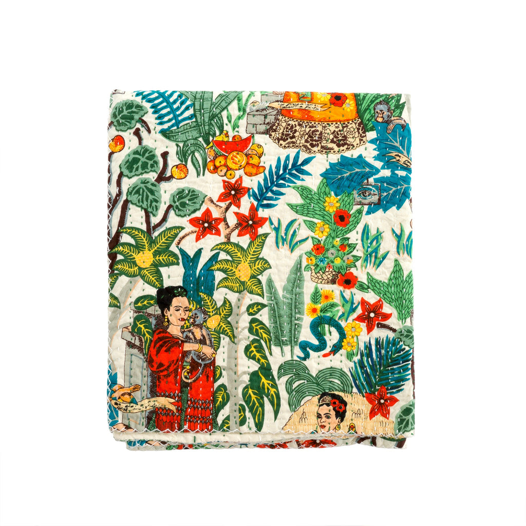 Frida Dreams Quilted Throw | Cotton